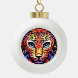 That Colorful Leopard Look Keramik Kugel-Ornament