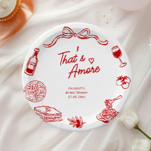 That’s Amore Coquette Italienische Brautparty-Papi Pappteller