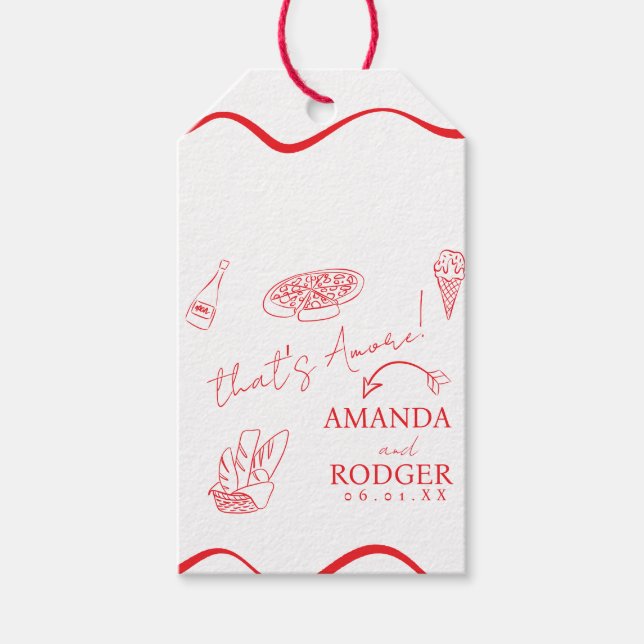 That’s Amore Italian Doodles Wedding Geschenkanhänger (Vorderseite)