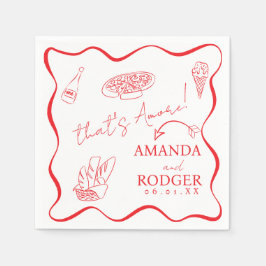 That’s Amore Italian Doodles Wedding Napkin Serviette