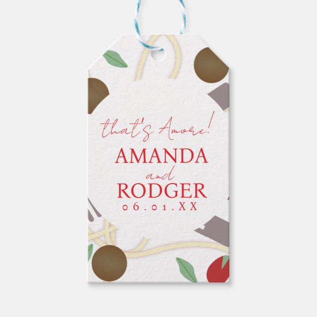 That’s Amore Italian Pasta Wedding Geschenkanhänger (Vorderseite)