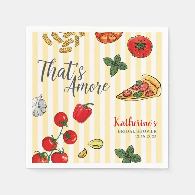 That’s Amore Italian Pizza and Pasta Bridal Shower Serviette (Vorderseite)