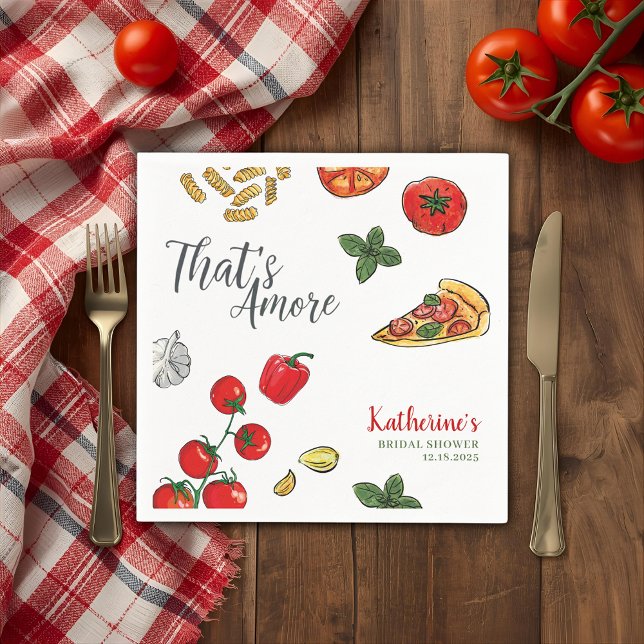 That’s Amore Italian Pizza and Pasta Bridal Shower Serviette (Von Creator hochgeladen)
