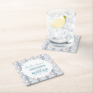 That’s Amore Italian Tiles and Hearts Rechteckiger Pappuntersetzer