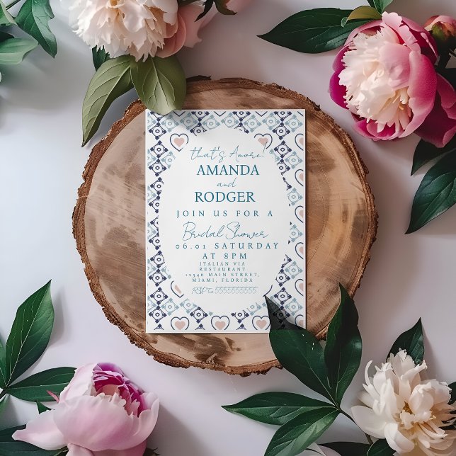 That’s Amore Italian Tiles Hearts Wedding Einladung (Von Creator hochgeladen)