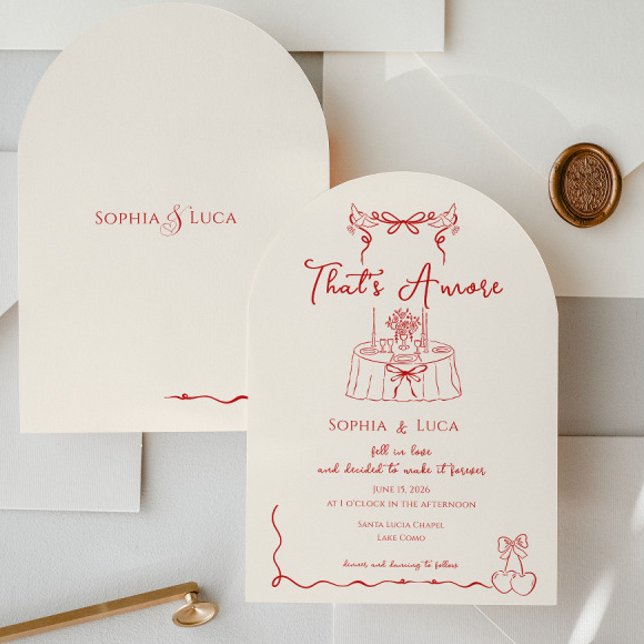 That’s Amore Italian Whimsical hand drawn Wedding Einladung (Von Creator hochgeladen)