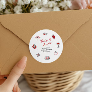 That’s Amore Italienische handgezeichnete rote Bra Runder Aufkleber