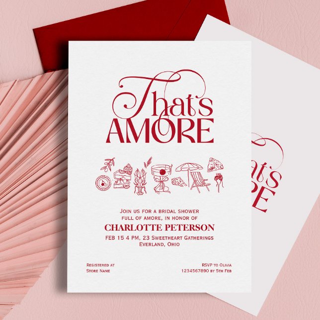 That’s Amore Red Bridal Shower invitation Einladung (Von Creator hochgeladen)