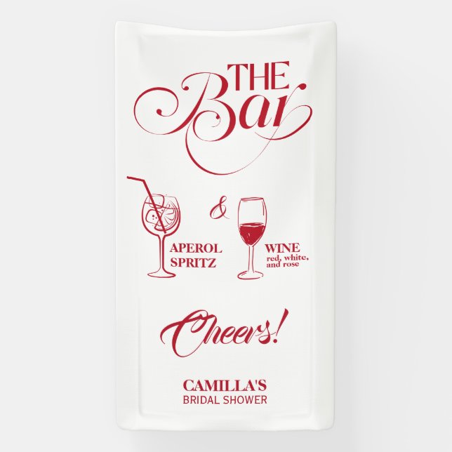 That’s Amore Red Bridal Shower Mimosa Bar Banner (Vertikal)