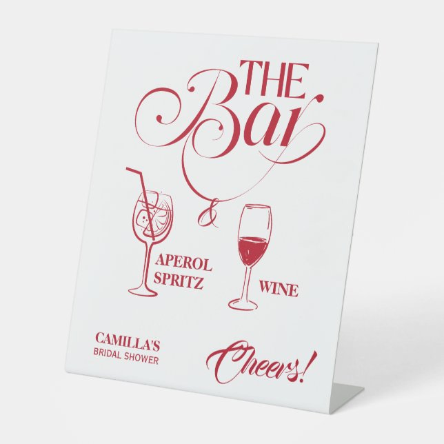 That’s Amore Red Bridal Shower Mimosa Bar Sockelschild (Vorderseite)