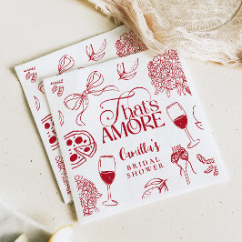 That’s Amore Red Bridal Shower Napkin Serviette