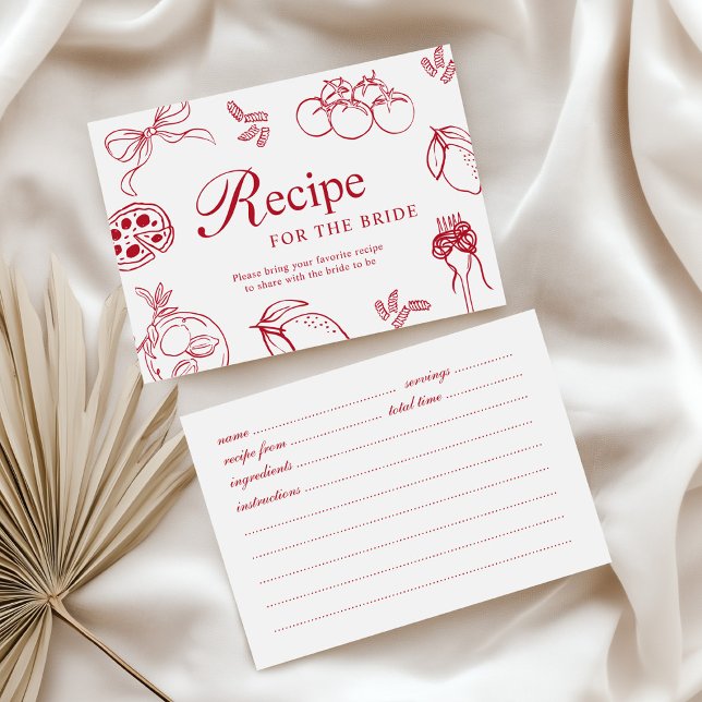 That’s Amore Red Bridal Shower Recipe Card Begleitkarte (Von Creator hochgeladen)