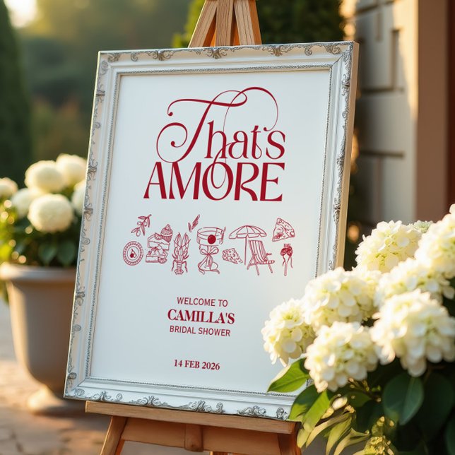 That’s Amore Red hand drawn Bridal Shower Poster (Von Creator hochgeladen)