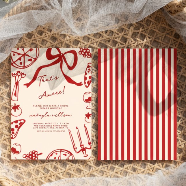 That’s Amore Red Italian Sketch Food Bridal Shower Einladung (Von Creator hochgeladen)