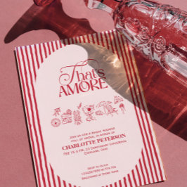 That’s Amore Red stripes Bridal Shower invite Einladung