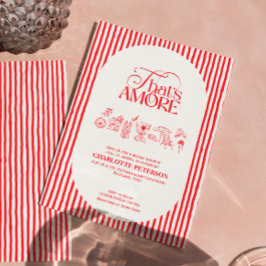That’s Amore Red stripes Bridal Shower invite Einladung