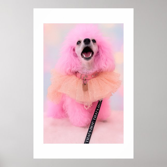 That’s Hot That’s Pink Retro Kawaii Poodle Poster (Vorne)
