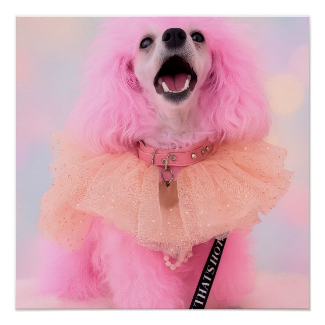 That’s Hot That’s Pink Retro Kawaii Poodle Poster (Vorderseite)