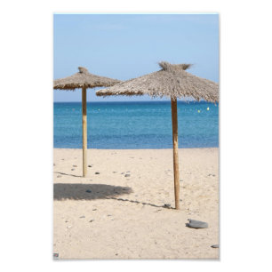Thatch Beach Umbrellas Fotodruck