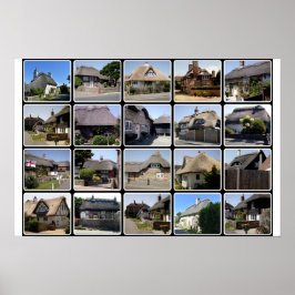 Thatched homes in Selsey. Poster