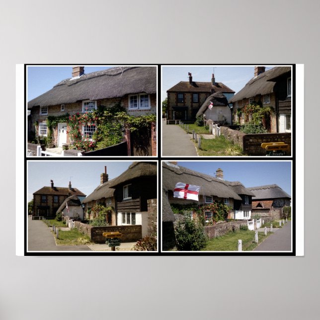 Thatched homes in Selsey. Poster (Vorne)