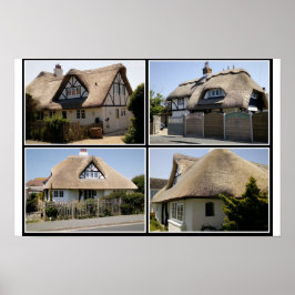 Thatched homes in Selsey. Poster