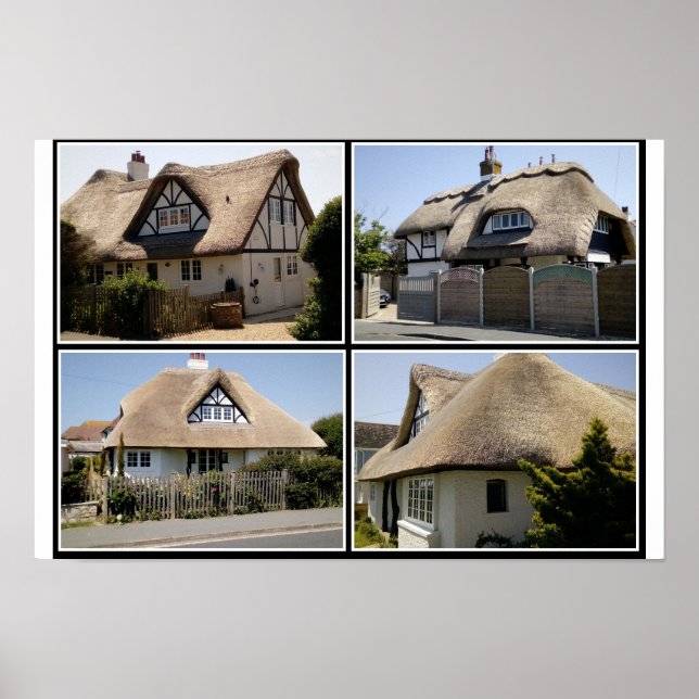 Thatched homes in Selsey. Poster (Vorne)