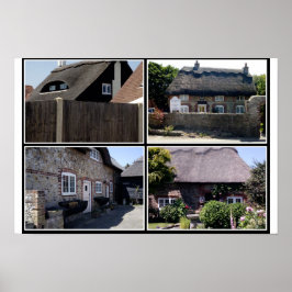 Thatched homes in Selsey. Poster