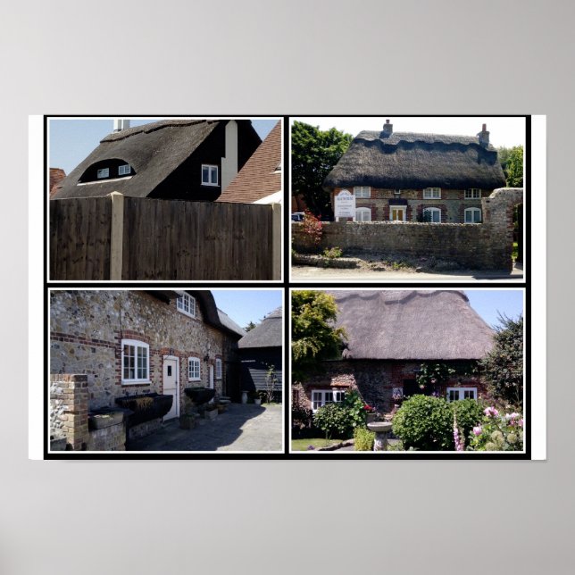 Thatched homes in Selsey. Poster (Vorne)