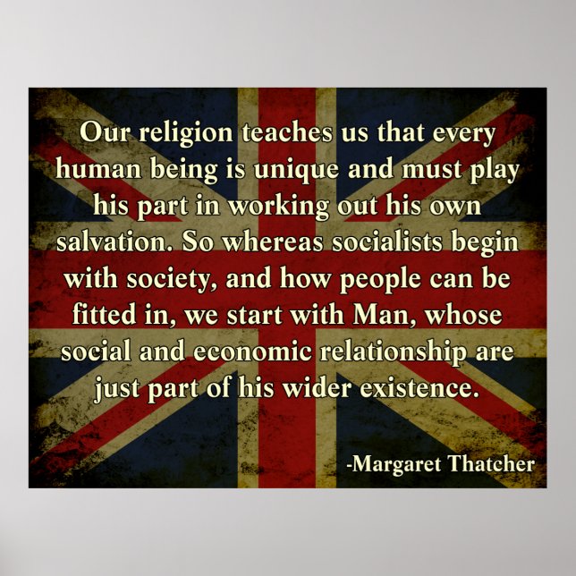 Thatcher Religion Zitat Poster (Vorne)