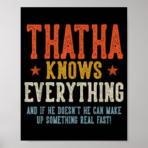Thatha weiß alles Vatertag Retro Vintage Poster
