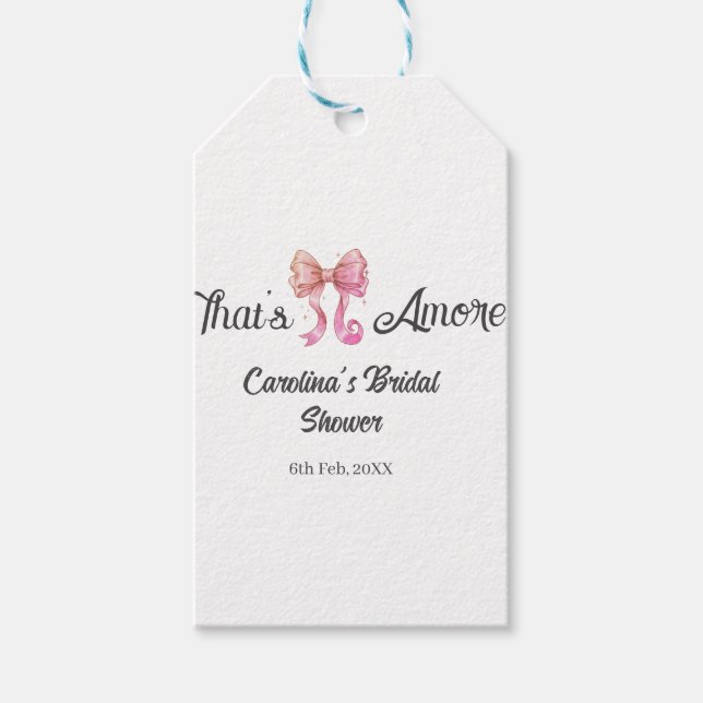 that's amore Brautparty Pink Retro Bogen Boho Nam Geschenkanhänger (Vorderseite)