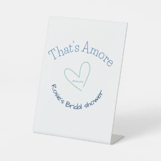 THATS AMORE BRIDAL SHOWER BLUE HEART NAME DATE SIM SOCKELSCHILD