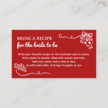 That's Amore Bridal Shower Bring a Recipe