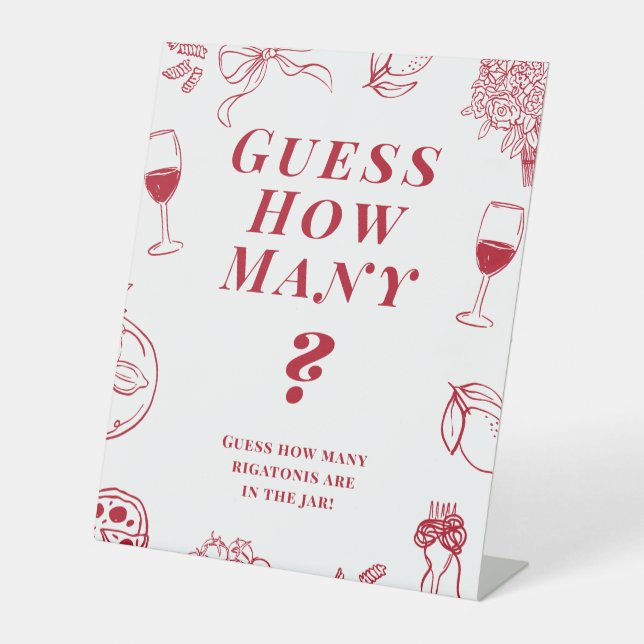 That's Amore Bridal Shower Guess how many Game  Sockelschild (Vorderseite)