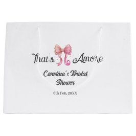 that's amore bridal shower pink retro bow boho nam große geschenktüte