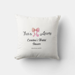 that's amore bridal shower pink retro bow boho nam kissen