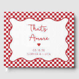 "That's Amore" Chic Red Checkered Italienische Hoc Gästebuch