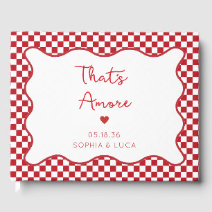 "That's Amore" Chic Red Checkered Italienische Hoc Gästebuch