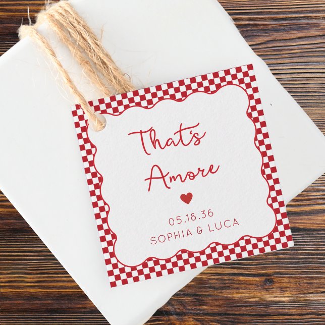 "That's Amore" Chic Red Checkered Italienische Hoc Geschenkanhänger (Von Creator hochgeladen)