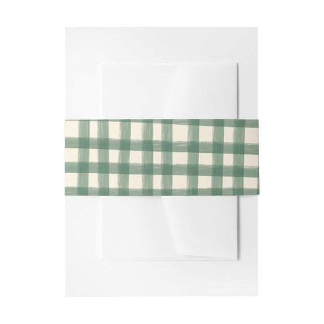 That's Amore Green Plaid Gingham Custom  Einladungsbanderole (Vorderseite Beispiel)