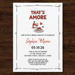 That's Amore Italian Bridal Shower Whimsical Red Einladung