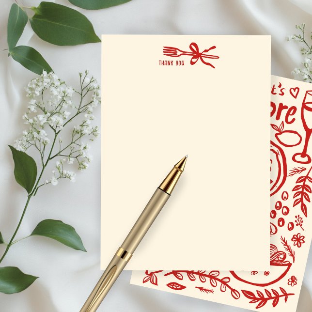 That's Amore Italian Food CUSTOM Bridal SHower  Dankeskarte (That's Amore Italian Food Hand-drawn Doodle CUSTOM Bridal SHower Thank You Note Card
)