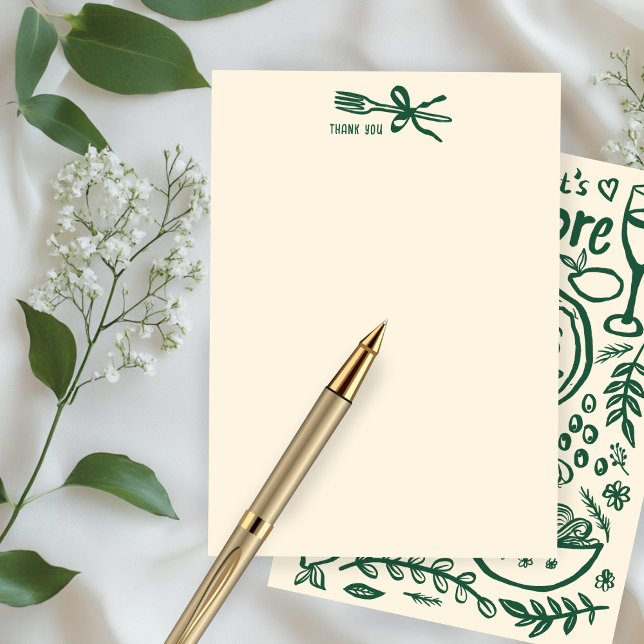 That's Amore Italian Food CUSTOM Bridal SHower  Dankeskarte (That's Amore Italian Food Hand-drawn Doodle CUSTOM Bridal SHower Thank You Note Card
)