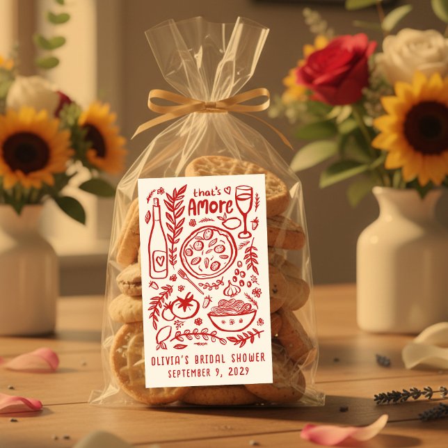 That's Amore Italian Food CUSTOM Bridal Shower Rechteckiger Aufkleber (That's Amore Italian Food CUSTOM Bridal Shower Rectangular Sticker
)