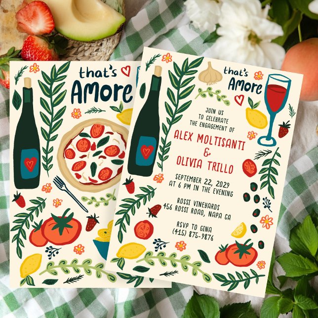 That's Amore Italian Food CUSTOM Engagement Party Einladung (That's Amore Italian Food CUSTOM Engagement Party Invitation
)