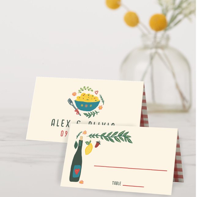 That's Amore Italian Food CUSTOM Wedding  Platzkarte (That's Amore Italian Food CUSTOM Wedding Place Card
)