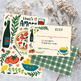 That's Amore Italian Food CUSTOM Wedding  RSVP Karte