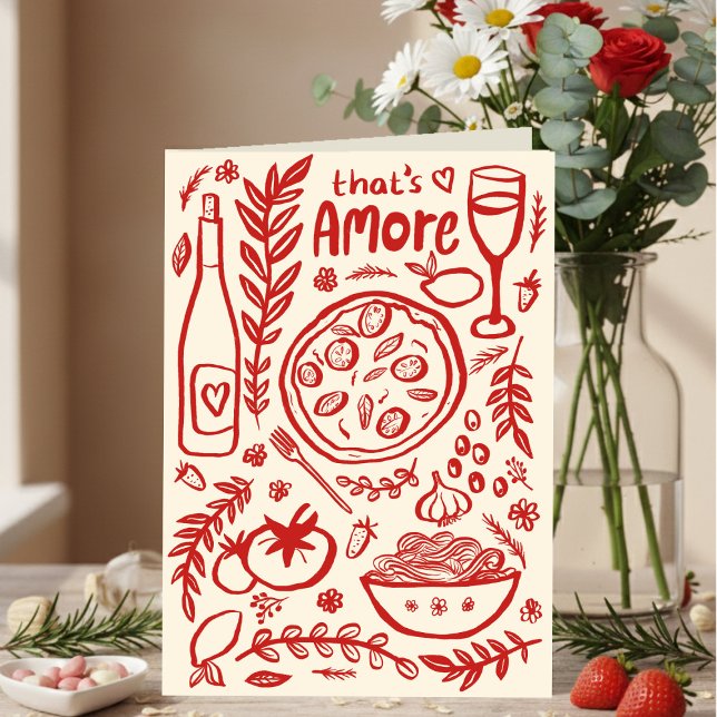That's Amore Italian Food Valentine Love Whimsical Karte (That's Amore Italian Food Valentine Love Whimsical Valentines Day Galentines Day Card
)
