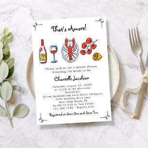 That's Amore Italian Seafood & Wein Brautparty Einladung